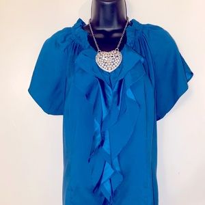✨CATO TEAL RUFFLE TOP